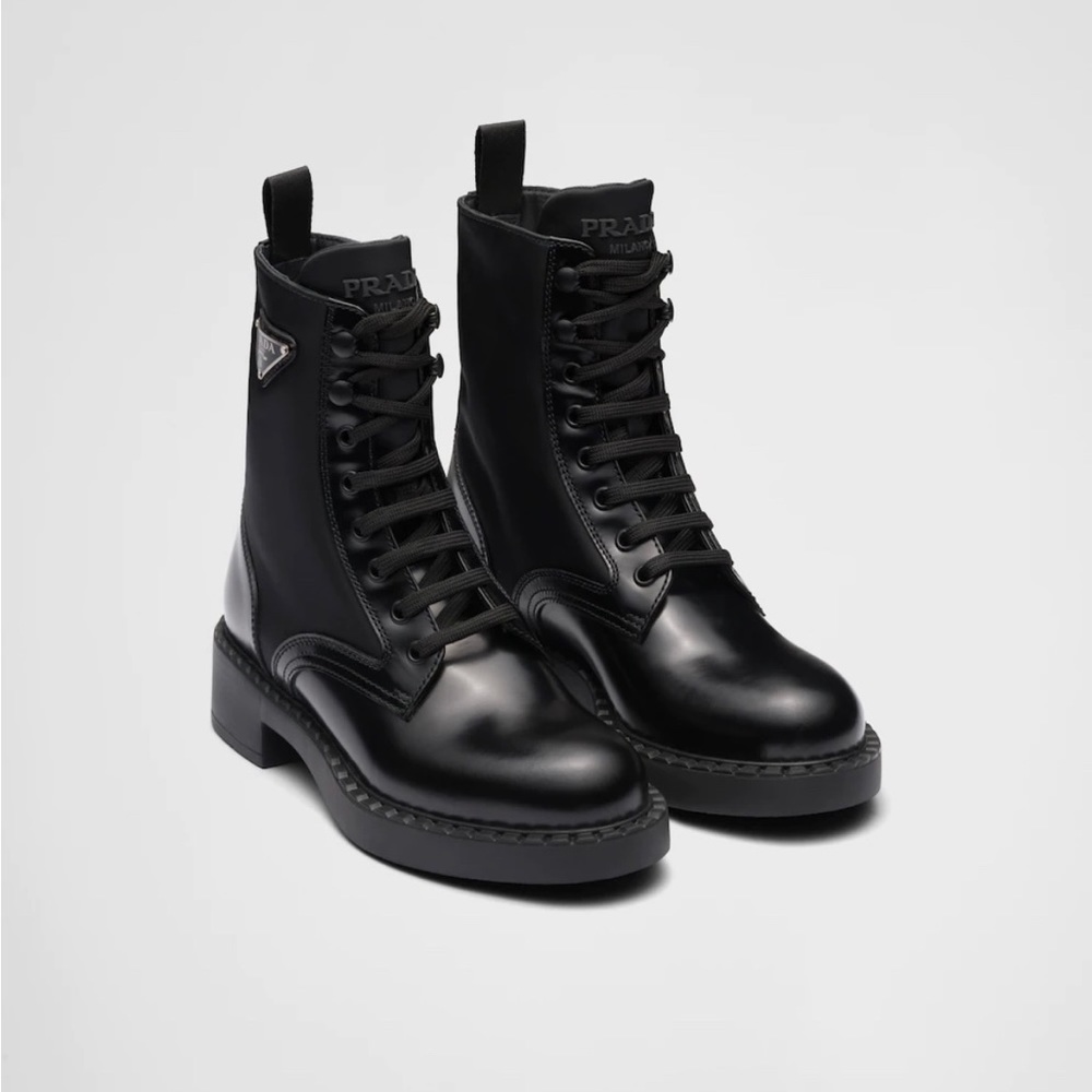 Black Prada Leather Boots